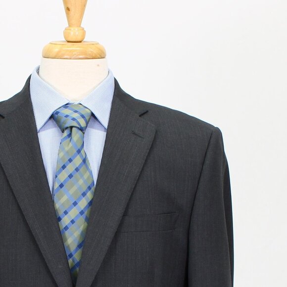 Saks Fifth Avenue 42L Gray Solid 2-Button Sport Coat Blazer Jacket O045 - Picture 5 of 11